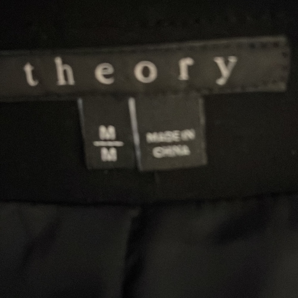 Theory Size Medium Black Jacket With Leather Slee… - image 8